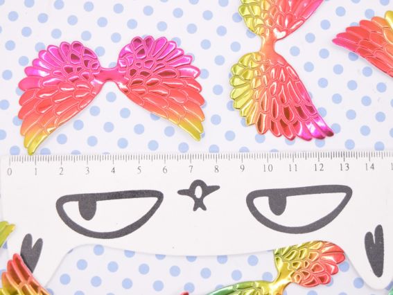 Декоративний елемент Крила голографічні Меланж , крила янгола, 8*4 см, 1 штука