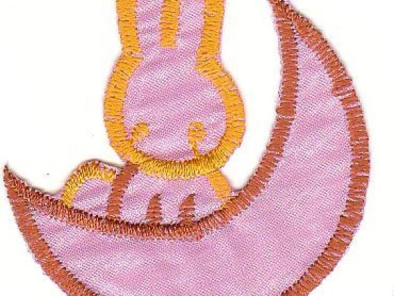 Термо-аппликация Детская Зайчик на луне Термо-аппликация Детская Зайчик на луне