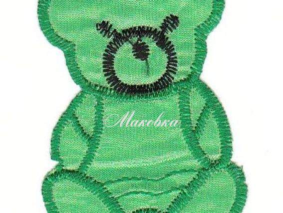 Термо-аппликация Детская Медведь зеленый Термо-аппликация Детская Медведь зеленый