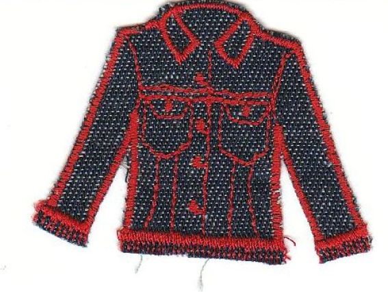 Термо-аппликация Джинсовая Курточка с красным Термо-аппликация Джинсовая Курточка с красным