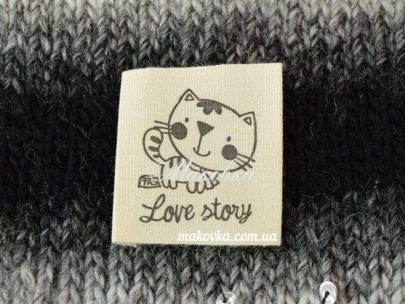 Нашивка Лейбл КОТ Love story , размер 35х45мм, natur style, 1 шт Нашивка Лейбл КОТ Love story , размер 35х45мм, natur style, 1 шт