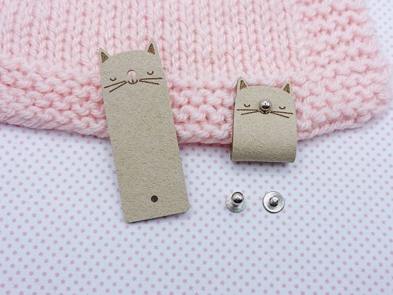 Нашивка замшева Кіт, на гвинті, колір світлий беж, 1 шт Нашивка замшева Кіт, на гвинті, колір світлий беж, 1 шт