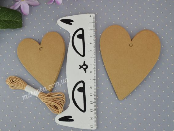 Картонные теги с ажурным краем "Сердце", 20 шт., цвет крафт Santi 742269