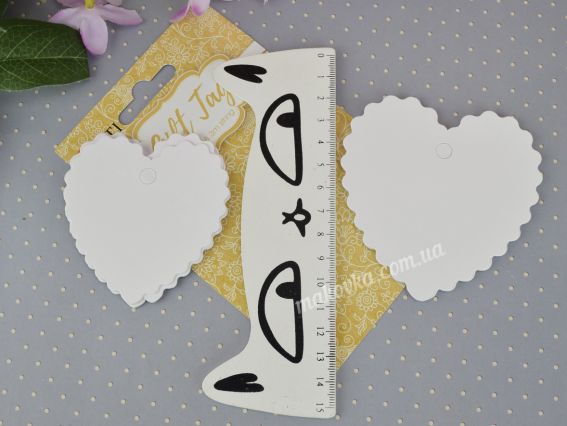 Картонные теги с ажурным краем "Ажурное сердце", 20 шт., белый цвет Santi 742561