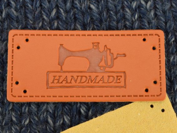 Шкіряна нашивка Hand Made, 55х25мм швейна машинка, 1 шт Шкіряна нашивка Hand Made, 55х25мм швейна машинка, 1 шт