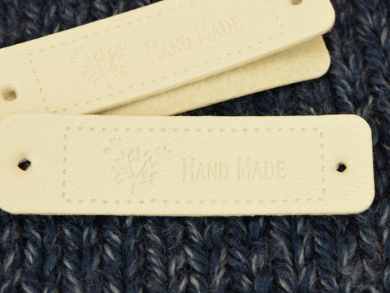 Нашивка кожаная Hand Made, Дерево БЕЛАЯ, 50х15мм, 1 шт Нашивка кожаная Hand Made, Дерево БЕЛАЯ, 50х15мм, 1 шт