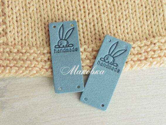 Нашивка замшева Handmade Кроля, колір блакитний джинс, 1 шт Нашивка замшева Handmade Кроля, колір блакитний джинс, 1 шт