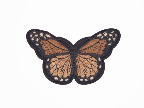 Термо-аппликация Бабочка №6, черная с коричневым