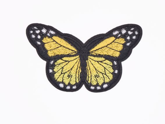 Термо-аппликация Бабочка №6, черная с желтым