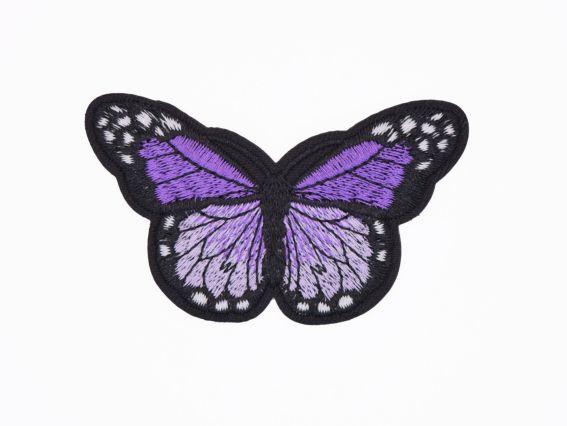 Термо-аппликация Бабочка №6, черная с Сиреневым