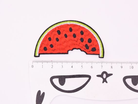 Термо-аппликация нашивка для одежды ломтик Арбуза, вышивка