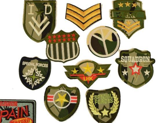 Аплікація термо клейова для одягу Армійська в асортименті, 1 шт