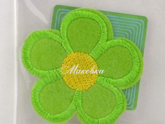 Термо-аппликация Цветок 5 лепестков , светло-зеленый Термо-аппликация Цветок 5 лепестков , светло-зеленый