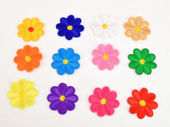 Клеевая Термо-аппликация Цветок 8 лепестков , 4 см, цвет на выбор