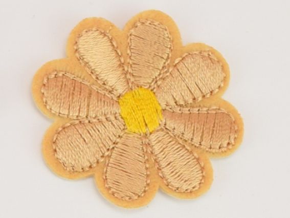 Термо-аппликация Цветок 8 лепестков , 4 см, цвет на выбор кофейный