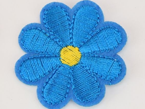 Термо-аппликация Цветок 8 лепестков , 4 см, цвет на выбор бирюзовый