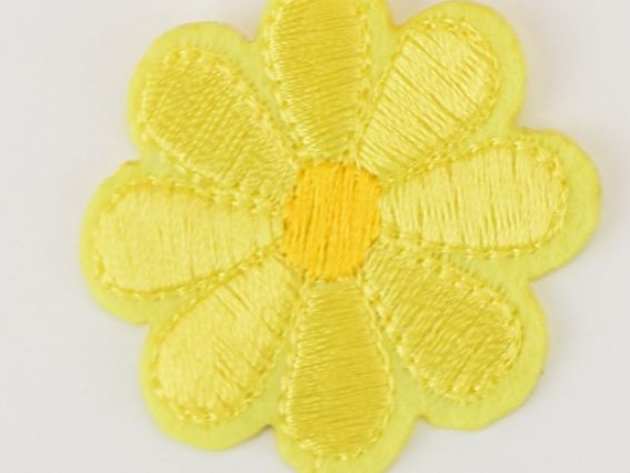 Термо-аппликация Цветок 8 лепестков , 4 см, цвет на выбор св. желтый