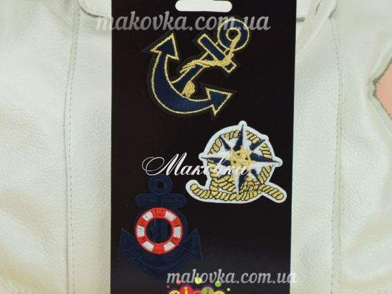 Термоаппликации для одежды KIDIS 8407, 3 шт/уп якорь, роза ветров Термоаппликации для одежды KIDIS 8407, 3 шт/уп якорь, роза ветров