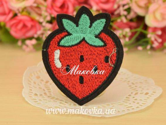 Термо-аппликация Клубничка, 5,5х6,5 см. 1 шт