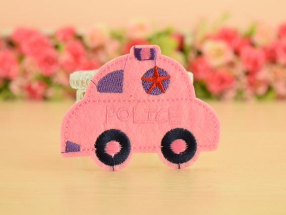 Термоаппликация Машина полиции 8,3 х 6,4 см, розовый, 1 шт