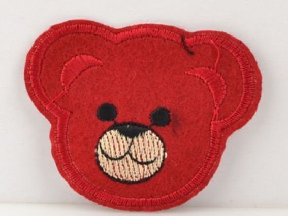 Термо-аппликация Детская Голова медведя, красная Термо-аппликация Детская Голова медведя, красная