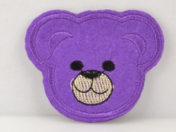 Термо-аппликация Детская Голова медведя, сиреневая Термо-аппликация Детская Голова медведя, сиреневая