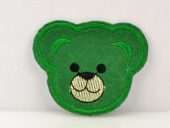 Термо-аппликация Детская Голова медведя, зеленая Термо-аппликация Детская Голова медведя, зеленая