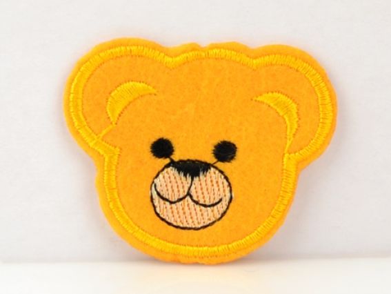 Термо-аппликация Детская Голова медведя, желтая Термо-аппликация Детская Голова медведя, желтая