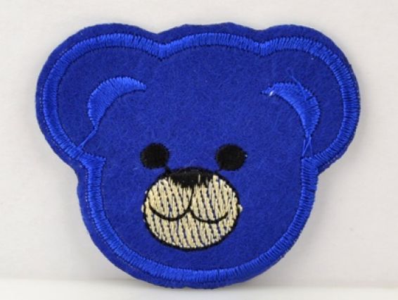 Термо-аппликация Детская Голова медведя, синяя Термо-аппликация Детская Голова медведя, синяя