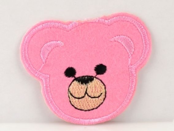 Термо-аппликация Детская Голова медведя, розовая Термо-аппликация Детская Голова медведя, розовая