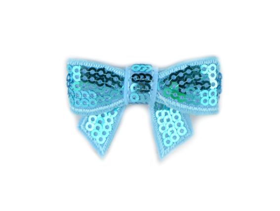 Термоаппликация Бант с пайетками объемный, 45х30 мм, голубой, 1 шт Термоаппликация Бант с пайетками объемный, 45х30 мм, голубой, 1 шт