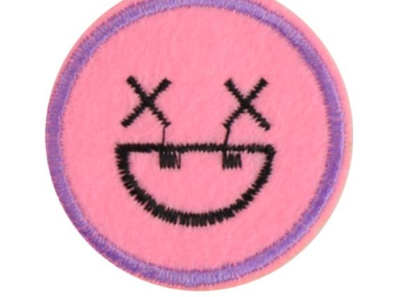 Термо-аппликация Смайлик маленький №01-11 розовый Термо-аппликация Смайлик маленький №01-11 розовый