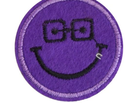 Термо-аппликация Смайлик маленький №01-12 фиолетовый Термо-аппликация Смайлик маленький №01-12 фиолетовый