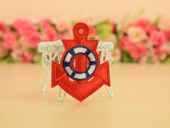 Термоаппликация Якорь с кругом 4,8 х 6,4 см 1 шт Термоаппликация Якорь с кругом 4,8 х 6,4 см 1 шт