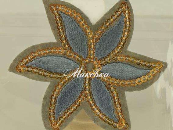 Термо-аппликация АСТРА с окаймлением пайетками, цвет на выбор, 1 шт 11. Серая