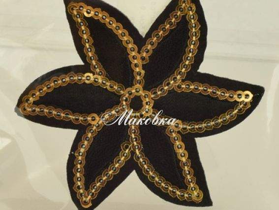 Термо-аппликация АСТРА с окаймлением пайетками, цвет на выбор, 1 шт 1. Черная