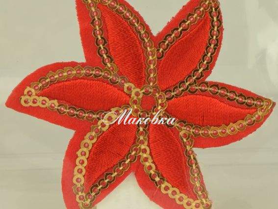 Термо-аппликация АСТРА с окаймлением пайетками, цвет на выбор, 1 шт 3. Красная