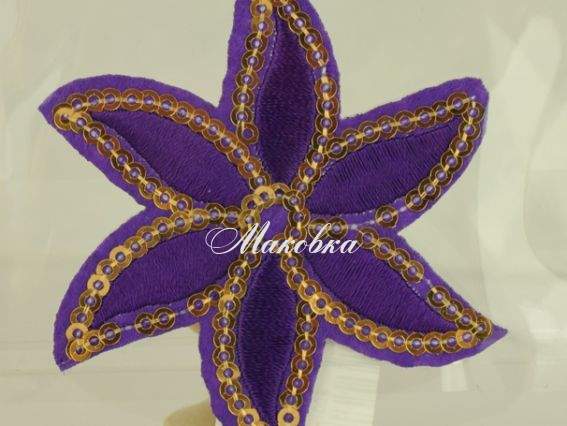 Термо-аппликация АСТРА с окаймлением пайетками, цвет на выбор, 1 шт 8. Фиолетовая