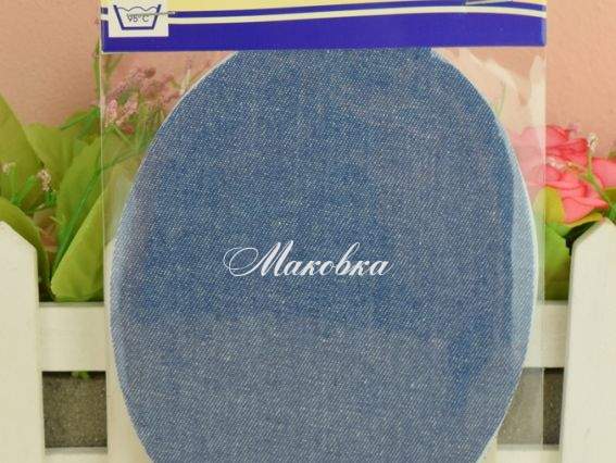 Термозаплатка Джинсовая, овальная, синяя Термозаплатка Джинсовая, овальная, синяя