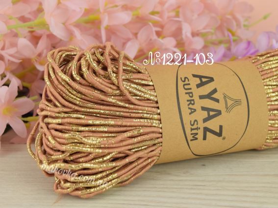 SUPRA SIM AYAZ нитки 1221-103 беж з золотим люрексом