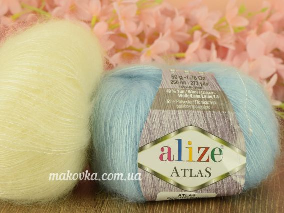 Пряжа Alize ATLAS Алізе Атлас вовна з акрилом
