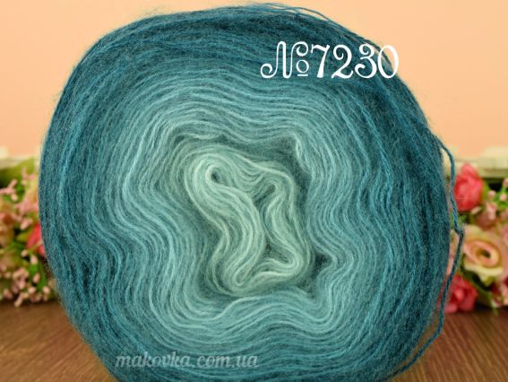 Angora Gold OMBRE BATIK Alize пряжа 7230 морська хвиля