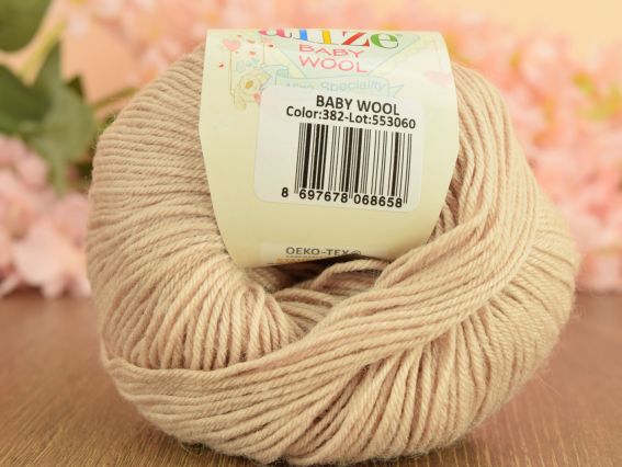 Baby Wool Alize пряжа 382 Powder 