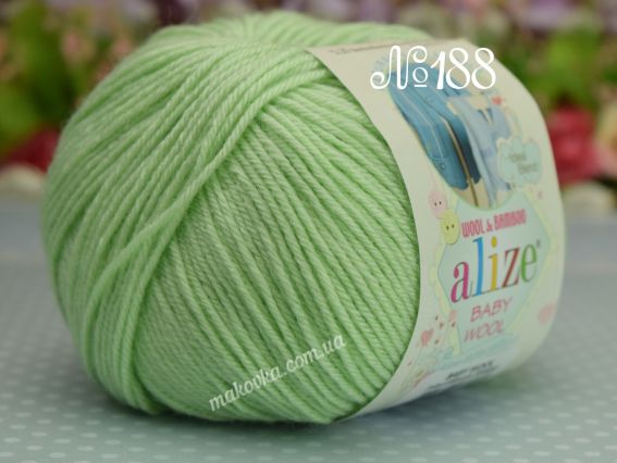 Baby Wool Alize пряжа 188 св.салатовий