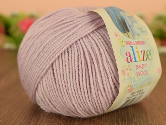 Baby Wool Alize пряжа 275 Powder Lilac 