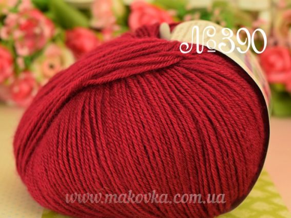 Baby Wool Alize пряжа 390 бордовый