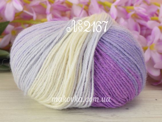 Baby Wool Batik Alize пряжа 2167 бузковий-рожевий-молочний