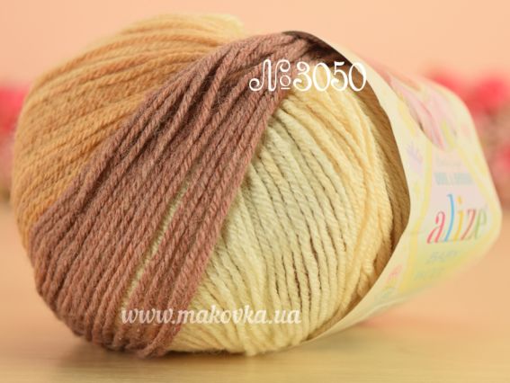 Baby Wool Batik Alize пряжа 3050 кавово-коричневі