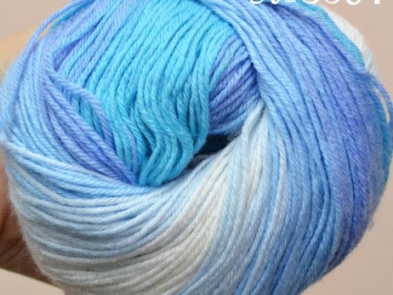 Baby Wool Batik Alize пряжа 3564 блакитний, биірюзовий, молочний