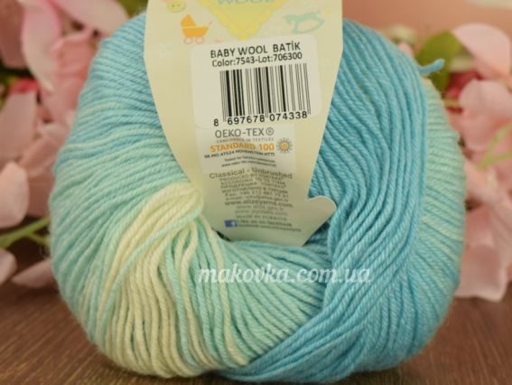 7543 бірюзовий-молочний